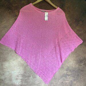 NWT Dress Barn Woman Vintage Pink Poncho Made in USA One Size Fits All